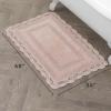 imageLaura Ashley Crochet Cotton 17x2421x34 in 2Piece Bath Rug Set Light GreyBlush