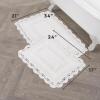 imageLaura Ashley Crochet Cotton 17x2421x34 in 2Piece Bath Rug Set Light GreyCreamy White