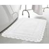 imageLaura Ashley Crochet Cotton 17x2421x34 in 2Piece Bath Rug Set Light GreyCreamy White