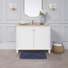 imageLaura Ashley Crochet Cotton 17x2421x34 in 2Piece Bath Rug Set Light GreyIndigo