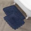 imageLaura Ashley Crochet Cotton 17x2421x34 in 2Piece Bath Rug Set Light GreyIndigo