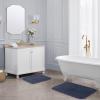 imageLaura Ashley Crochet Cotton 17x2421x34 in 2Piece Bath Rug Set Light GreyIndigo