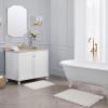 imageLaura Ashley Crochet Cotton 17x2421x34 in 2Piece Bath Rug Set Light GreyIvory