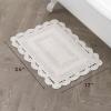 imageLaura Ashley Crochet Cotton 17x2421x34 in 2Piece Bath Rug Set Light GreyIvory
