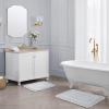 imageLaura Ashley Crochet Cotton 17x2421x34 in 2Piece Bath Rug Set Light GreyLight Gray