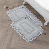 imageLaura Ashley Crochet Cotton 17x2421x34 in 2Piece Bath Rug Set Light GreyLight Gray