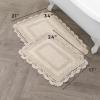 imageLaura Ashley Crochet Cotton 17x2421x34 in 2Piece Bath Rug Set Light GreyLinen