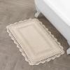 imageLaura Ashley Crochet Cotton 17x2421x34 in 2Piece Bath Rug Set Light GreyLinen