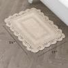 imageLaura Ashley Crochet Cotton 17x2421x34 in 2Piece Bath Rug Set Light GreyLinen