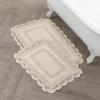 imageLaura Ashley Crochet Cotton 17x2421x34 in 2Piece Bath Rug Set Light GreyLinen