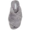 imageLaura Ashley Ladies Rabbit Plush Cross Band SlippersGrey