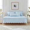 imageLaura Ashley  Daybed Set Cotton Bedding with Matching Shams ampamp Pillow Cover Lightweight Home Decor for All Seasons Trellis White DaybedSolid Trellis Blue