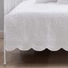 imageLaura Ashley  Daybed Set Cotton Bedding with Matching Shams ampamp Pillow Cover Lightweight Home Decor for All Seasons Trellis White DaybedSolid Trellis White