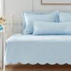 imageLaura Ashley  Daybed Set Cotton Bedding with Matching Shams ampamp Pillow Cover Lightweight Home Decor for All Seasons Trellis White DaybedSolid Trellis Blue