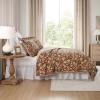imageLaura Ashley  FullQueen Quilt Set Reversible Cotton Bedding with Matching Shams Lightweight Home Decor for All Seasons Marta Brown FullQueenMarta Brown