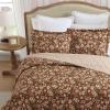 imageLaura Ashley  FullQueen Quilt Set Reversible Cotton Bedding with Matching Shams Lightweight Home Decor for All Seasons Marta Brown FullQueenMarta Brown