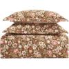 imageLaura Ashley  FullQueen Quilt Set Reversible Cotton Bedding with Matching Shams Lightweight Home Decor for All Seasons Marta Brown FullQueenMarta Brown
