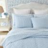 imageLaura Ashley  FullQueen Quilt Set Simple Comfortable and Breathable Bedding with Matching Shams Super Soft and Cozy Home Decor Oxford Stripe Green FullQueenOxford Stripe Blue