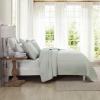 imageLaura Ashley  FullQueen Quilt Set Simple Comfortable and Breathable Bedding with Matching Shams Super Soft and Cozy Home Decor Oxford Stripe Green FullQueenOxford Stripe Green