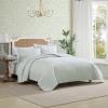 imageLaura Ashley  FullQueen Quilt Set Simple Comfortable and Breathable Bedding with Matching Shams Super Soft and Cozy Home Decor Oxford Stripe Green FullQueenOxford Stripe Green