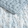 imageLaura Ashley  FullQueen Quilt Set Textured Seersucker Bedding with Matching Shams Reversible Bedding Essentials Amberly Blue FullQueenAmberly Blue