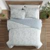 imageLaura Ashley  FullQueen Quilt Set Textured Seersucker Bedding with Matching Shams Reversible Bedding Essentials Amberly Blue FullQueenAmberly Blue