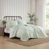 imageLaura Ashley  Quilt Set Luxuriously Soft Bedding with Matching Shams Floral Design Elegant Home Essentials Adorabelle Silhouette Green FullQueenGreen