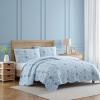 imageLaura Ashley  Quilt Set Super Soft Bedding with Matching Shams Scalloped Edge Design Peony Garden Blue FullQueenKing