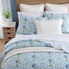imageLaura Ashley  Quilt Set Super Soft Bedding with Matching Shams Scalloped Edge Design Peony Garden Blue FullQueenKing