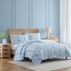 imageLaura Ashley  Quilt Set Super Soft Bedding with Matching Shams Scalloped Edge Design Peony Garden Blue FullQueenTwin