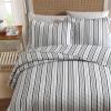 imageLaura Ashley  Quilt Set Super Soft ampamp Prewashed Bedding with Matching Shams Modern Design with Scallop Edges Cozy Home Essentials Stripe Perfection Grey FullQueenGrey