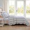 imageLaura Ashley  Quilt Set Super Soft ampamp Prewashed Bedding with Matching Shams Modern Design with Scallop Edges Cozy Home Essentials Stripe Perfection Grey FullQueenGrey