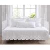 imageLaura Ashley  Daybed Set Cotton Bedding with Matching Shams ampamp Pillow Cover Lightweight Home Decor for All Seasons Trellis White DaybedSolid Trellis White