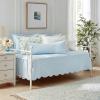 imageLaura Ashley  Daybed Set Cotton Bedding with Matching Shams ampamp Pillow Cover Lightweight Home Decor for All Seasons Trellis White DaybedSolid Trellis Blue