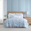 imageLaura Ashley  Quilt Set Super Soft Bedding with Matching Shams Scalloped Edge Design Peony Garden Blue FullQueenTwin