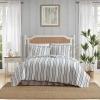 imageLaura Ashley  Quilt Set Super Soft ampamp Prewashed Bedding with Matching Shams Modern Design with Scallop Edges Cozy Home Essentials Stripe Perfection Grey FullQueenGrey