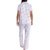 imageLaura Ashley Womens Hacci Notch Collar PJs Button Down Pajama Set