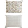 imageLaura Ashley  FullQueen Comforter Set Super Soft Cotton Bedding with Matching Sham Botanical Design Vintage Bed Essentials Bramble Floral Pink FullQueenBramble Floral Beige