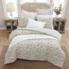 imageLaura Ashley  FullQueen Comforter Set Super Soft Cotton Bedding with Matching Sham Botanical Design Vintage Bed Essentials Bramble Floral Pink FullQueenBramble Floral Beige