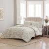 imageLaura Ashley  FullQueen Comforter Set Super Soft Cotton Bedding with Matching Sham Botanical Design Vintage Bed Essentials Bramble Floral Pink FullQueenBramble Floral Beige