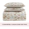 imageLaura Ashley  FullQueen Comforter Set Super Soft Cotton Bedding with Matching Sham Botanical Design Vintage Bed Essentials Bramble Floral Pink FullQueenBramble Floral Beige