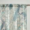 imageLaura Ashley Belvedere Window Curtains with Rod Pocket 84inch Length 2 Panels Set Canvas Light Filtering Light BlueLight Blue