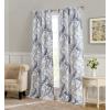 imageLaura Ashley Belvedere Window Curtains with Rod Pocket 84inch Length 2 Panels Set Canvas Light Filtering Light BlueWhite