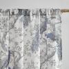 imageLaura Ashley Belvedere Window Curtains with Rod Pocket 84inch Length 2 Panels Set Canvas Light Filtering Light BlueWhite