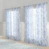 imageLaura Ashley Summer Palace Window Curtains with Rod Pocket 84inch Length 2 Panels Set Sheer Light Filtering Blue38W x 84L Pack of 4