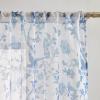 imageLaura Ashley Summer Palace Window Curtains with Rod Pocket 84inch Length 2 Panels Set Sheer Light Filtering Blue38W x 96L Pack of 2