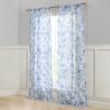 imageLaura Ashley Summer Palace Window Curtains with Rod Pocket 84inch Length 2 Panels Set Sheer Light Filtering Blue38W x 96L Pack of 2