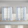 imageLaura Ashley Summer Palace Window Curtains with Rod Pocket 84inch Length 2 Panels Set Sheer Light Filtering Blue38W x 84L Pack of 4