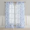 imageLaura Ashley Summer Palace Window Curtains with Rod Pocket 84inch Length 2 Panels Set Sheer Light Filtering Blue38W x 96L Pack of 2