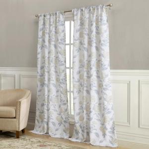 imageLaura Ashley Hydrangea Window Curtains with Rod Pocket 84inch Length 2 Panels Set Canvas Light Filtering Taupe38W x 84L Pack of 2